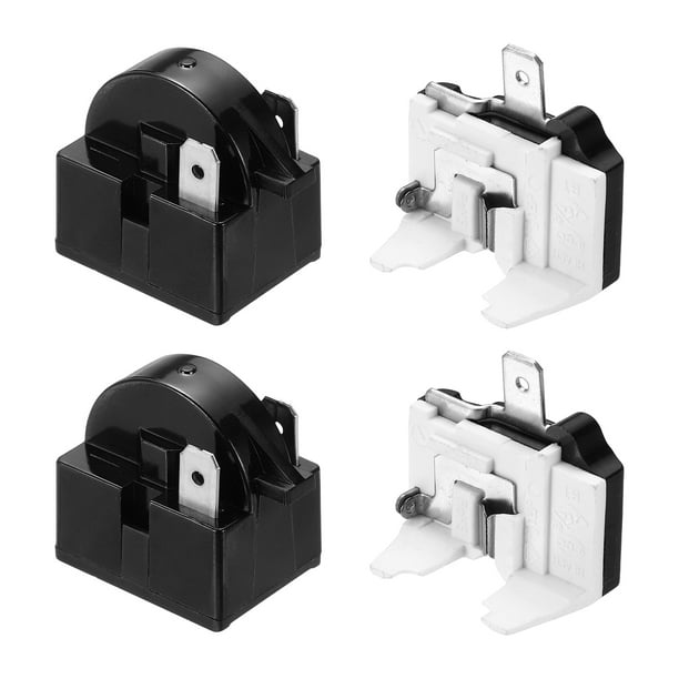 2 Set Relé de Arranque PTC para Refrigerador 4.7 Ohm 2 Pin y Protector de Sobrecarga 1/5HP