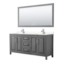 Wyndham Collection Daria 72" Light Vein Wood Double Bathroom Vanity in Gray