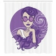 thumbnail image 3 of Ambesonne Diva Shower Curtain, Glam Lady Grunge Hair, 69"Wx70"L, Blue Violet White Beige, 3 of 3