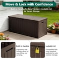 thumbnail image 6 of NIAIZEK Outdoor Lockable 100 Gallon Resin Deck Box, Brown, 6 of 7