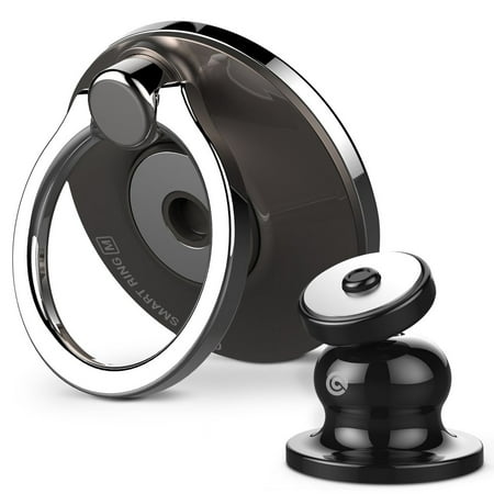 Obliq Smart Ring M, Magnetic Car Mount Holder - Kickstand Ring is Attachable to Strong Magnet Car Mount (Gun