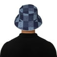 thumbnail image 5 of Sikiie Blue Gingham Buffalo Check Reflective Double-Sided Bucket Hat, Sun Hat, for Gardening, Beaching, Camping, Hiking, Fishing, 5 of 6