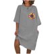 thumbnail image 1 of Vestido de Verano para Mujeres Color Sólido Imitación de Lino Cuello Redondo, Manga Corta Estilo Casual para el Uso Diario, Fiesta Y Primavera, 1 of 4