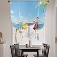thumbnail image 3 of Coastal Christmas Balloon Curtains for Living Room/French Door, Santa Claus Xmas Tree Sandy Beach Tie Up Curtains 63 Inch Length Energy Saving Kitchen Curtains Shades for Windows 42"x63", 3 of 8