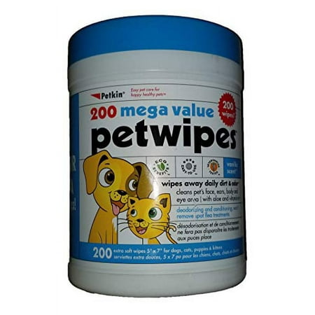 UPC: 0036239055269 | Petkin Extra Mega Valu Petwipes 200 ct  Green