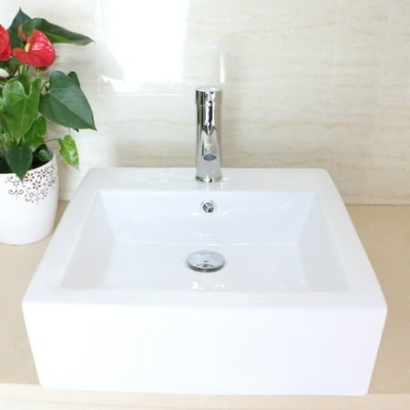 Bathroom Square White Bowl Porcelain Ceramic Vessel Vanity Sink Bathroom Square White Bowl Porcelain Ceramic Vessel Vanity Sink Faucet Art Basin