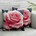 thumbnail image 3 of HENGT  Black Pink Rose Throw Pillow Cover Morden Flower Floral Decorative Outdoor Square Living Room Pillow Cases Cover for Sofa Couch Car Woman Gift, 3 of 5