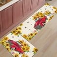 thumbnail image 3 of 2 Piece Kitchen Rug Set, Sunflower Red Truck Summer Bee Non-Slip Floor Mats Absorb Standing Doormat, Retro Soft Anti Fatigue Runner Rugs Carpet Sets (18x30+18x48 inch), 3 of 6