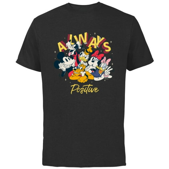 Disney Mickey and Friends Always Positive - Short Sleeve Cotton T-Shirt for Adults - Customized-Natural