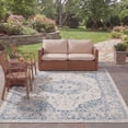 thumbnail image 3 of SAFAVIEH Courtyard Desi Traditional Indoor/Outdoor Area Rug, 5'3" x 7'7", Grey/Navy, 3 of 10