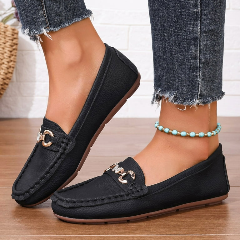 Mostsola Classic Penny Loafers for Women Fashion Chain Driving