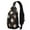Black Christmas Santa, variant on Sling Backpack,White Christmas Tree Pattern Crossbody Bag with Water Bottle Holder,Waterproof Sling Bag for Men/Women with Chest Phone Holder for Hiking,Travel
