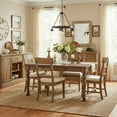thumbnail image 3 of Dining Table, 4 Soft-Close Drawers, Wire-Brushed Finish, Brown, 3 of 5