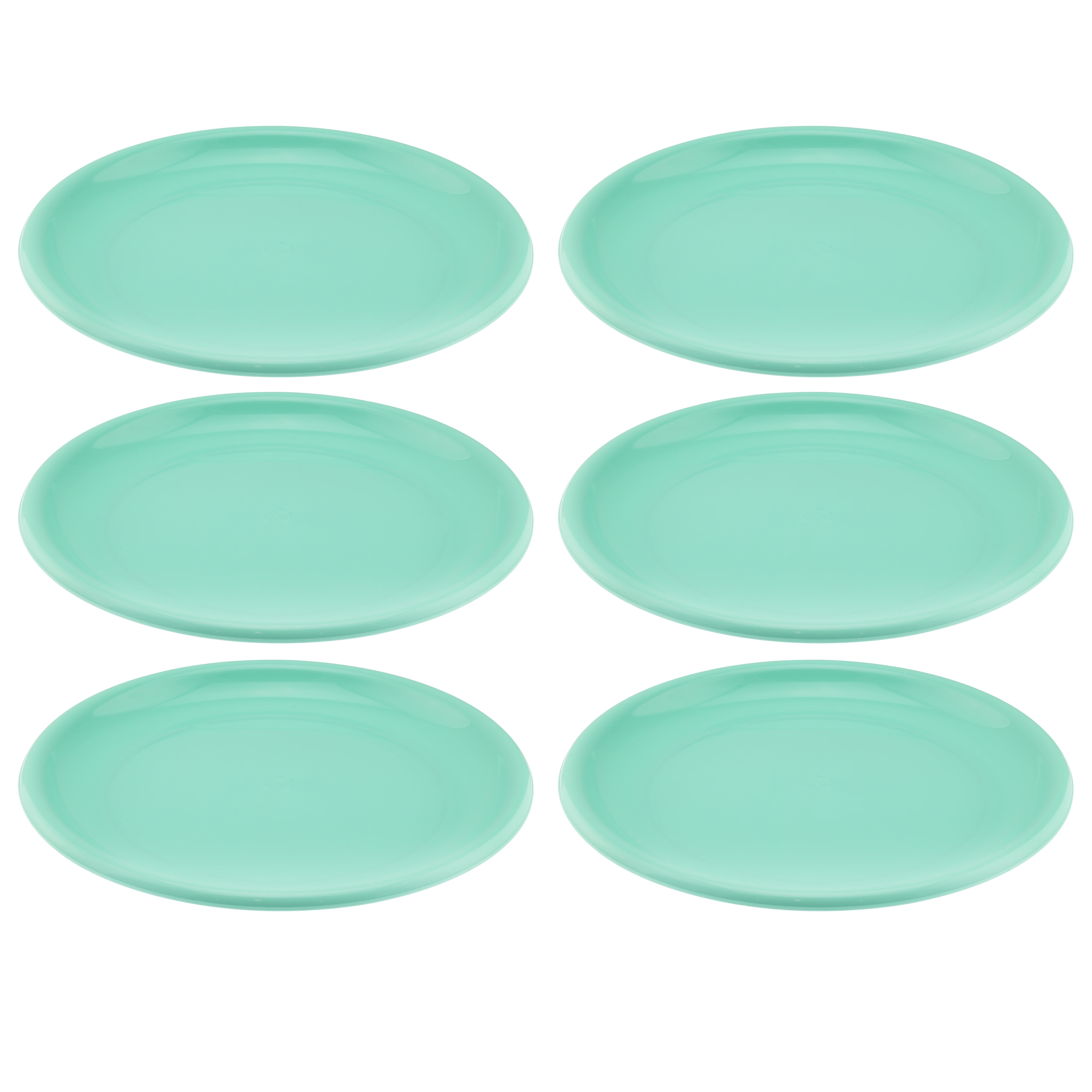YBM Home Reusable Flat Dinner Plate 8 inches Unbreakable, Green
