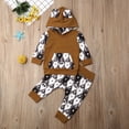 thumbnail image 2 of Qiylii 2 Pcs Baby Suit,Cartoon Bear Print Ear Splicing Hooded Pullover+Trousers, 2 of 8