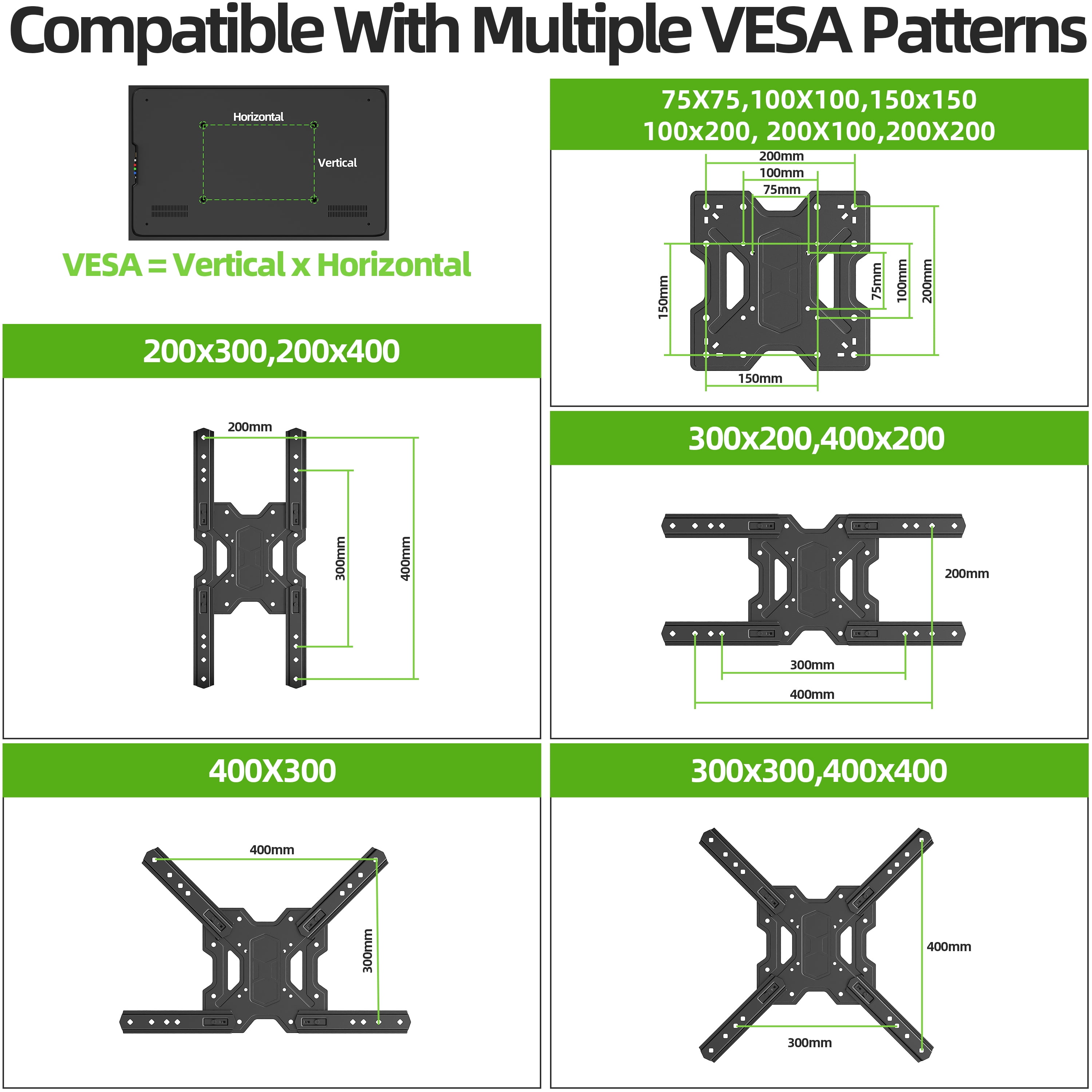 USX MOUNT Full Motion TV Wall Mount Bracket with Swivel Arm for 23 to 65 Inch TVs, Holds up to 77 lbs
