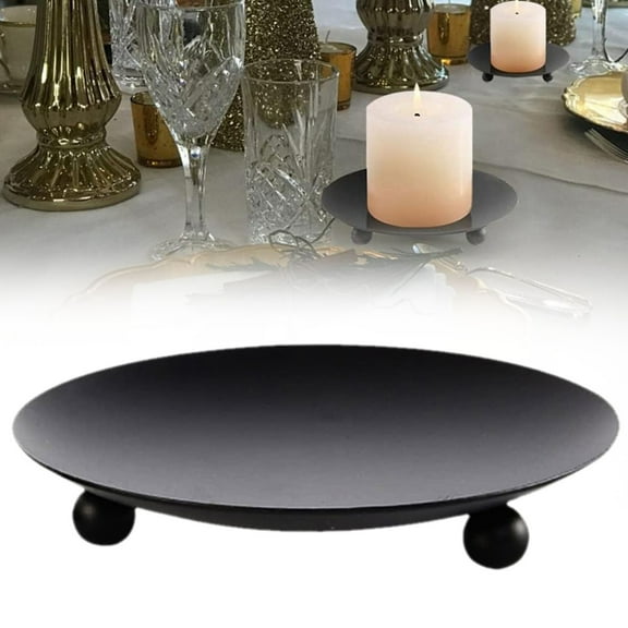 Desktop Ornaments,Plate Candle Holder Gold Decorative Pillar Candle Holder Candle Stand For Wax Candles