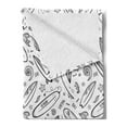 thumbnail image 2 of Surfboard Soft Flannel Fleece Blanket, Monochrome Coastal Pattern Water Sports Exotic Beach Sea Vacation Leisure Time, Cozy Plush for Indoor and Outdoor Use, 70" x 90", Black White, by Ambesonne, 2 of 5
