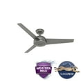 thumbnail image 2 of Hunter 52 inch Outdoor or Indoor Ceiling Fan No Light - Ceiling Fan without Light, For Patio, Porch, Garage, or Living Room, Standard Mount, 3 Blades, Wall Control - Trimaran 59608, Matte Silver, 2 of 17