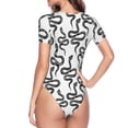 thumbnail image 4 of Balery Hand Drawn Snake Women's Short Sleevee Crew Neck Bodysuit Tops Short Sleeve Tops Basic-X-Large, 4 of 9
