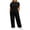 Black, variant on Women's 2 Piece Pants Set Plus Size Summer Lounge Outfits Short Sleeve Crewneck Tops and Wide Leg Sweatpants (6XL, Red)