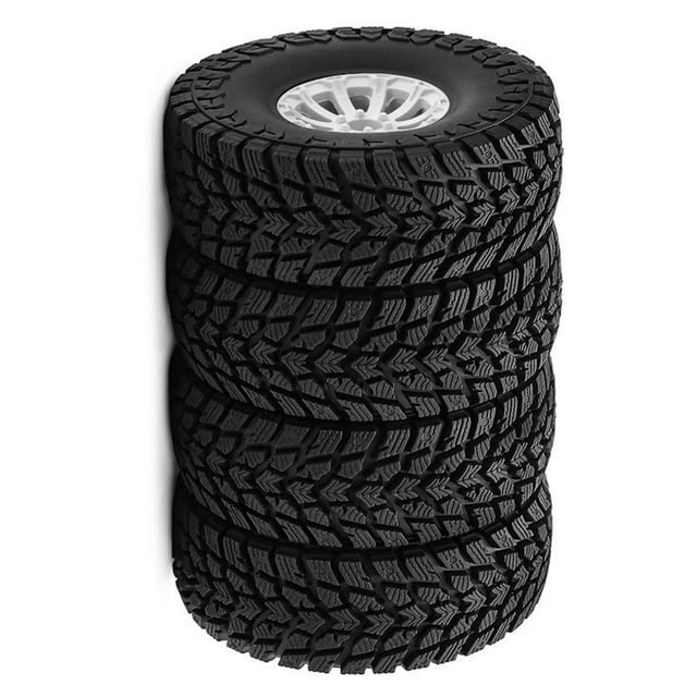 Milaget 4 Easy Installation Sturdy Model DIY Spare Parts Professional Tires for 1/10 White Wheel Hub
