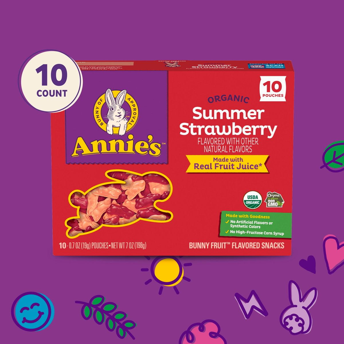 Annie's Summer Strawberry Fruit Snacks - 7oz/10ct - Pack of 2