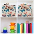 thumbnail image 6 of Yayeee Canvas Storage Basket with Handles for Shelves Fabric Bins Closet Organizer, Green Butterflies, 6 of 8