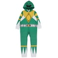 thumbnail image 2 of Mighty Morphin Power Rangers Unisex Kids' MMPR Pajama Union Suit 1PC Loungewear Boys Girls - Green Blue Pink Red Ranger, 2 of 7