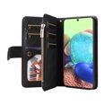 thumbnail image 3 of Multifunctional Case for Samsung A71 5G,[RFID Blocking] 9 Credit Cards Holder with Wrist Strap, Premium PU Leather Zipper Wallet Purse Magnetic Flip Phone Cover for Samsung Galaxy A71 5G, Black, 3 of 12