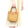 thumbnail image 4 of Xiao Hua Bolso de hombro tejido para mujer, bolso de mano y neceser, elegante bolso de mano tejido para playa, de verano, 7,87 x 2,75 x 7,48 pulgadas (Estilo I), 4 of 5