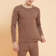 thumbnail image 2 of DHFJKG Mens Thermal Underwear Set Thick Fuzzy Lining Long Johns Base Layer 2 Piece Set Solid Color Slim Fit Top Bottom Autumn Winter Clothes Soft Nightwear, 2 of 5
