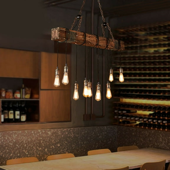 Wooden Beam Light Rustic Farmhouse Chandelier Wooden Pendant Light Fixture