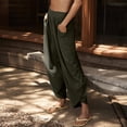 thumbnail image 5 of Fsahion Plus Size Casual Sweatpants for Womens Elastic Waist Solid Color Baggy Wide-Leg Pants Casual Elastic-Waistband Pocket Pants Bleak Deal on Clearance!, 5 of 8