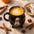 thumbnail image 5 of SLYNSHome Halloween Decor Mug With Cat Print, Black Ceramic Witch Cauldron Tea Cup, Cute Fall Holiday Drinkware For Women, Unique Novelty Wiccan Gift Idea, 5 of 8