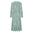 thumbnail image 4 of WJHWSX Fall Dresses for Women 2025,Womens Dresses,Dresses for Women,Long Sleeve,Crew Neck,Breathable,Printed,XL(US:10), 4 of 4