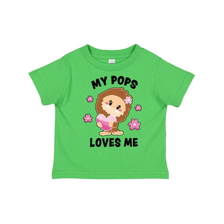 

Inktastic My Pops Loves Me with Bigfoot Gift Toddler Toddler Girl T-Shirt