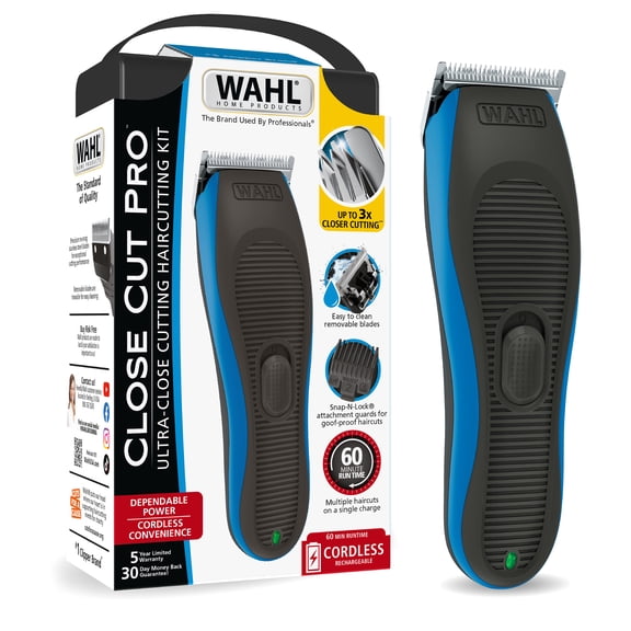 Wahl Close Cut Pro Rechargeable Hair Clipper with 3x Closer Cutting , Black-Blue 3028787