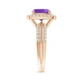 thumbnail image 3 of ANGARA Natural 2.2 Ct. Amethyst with Diamond Halo Ring in 14K Rose Gold for Women (Ring Size: 3.5), 3 of 9