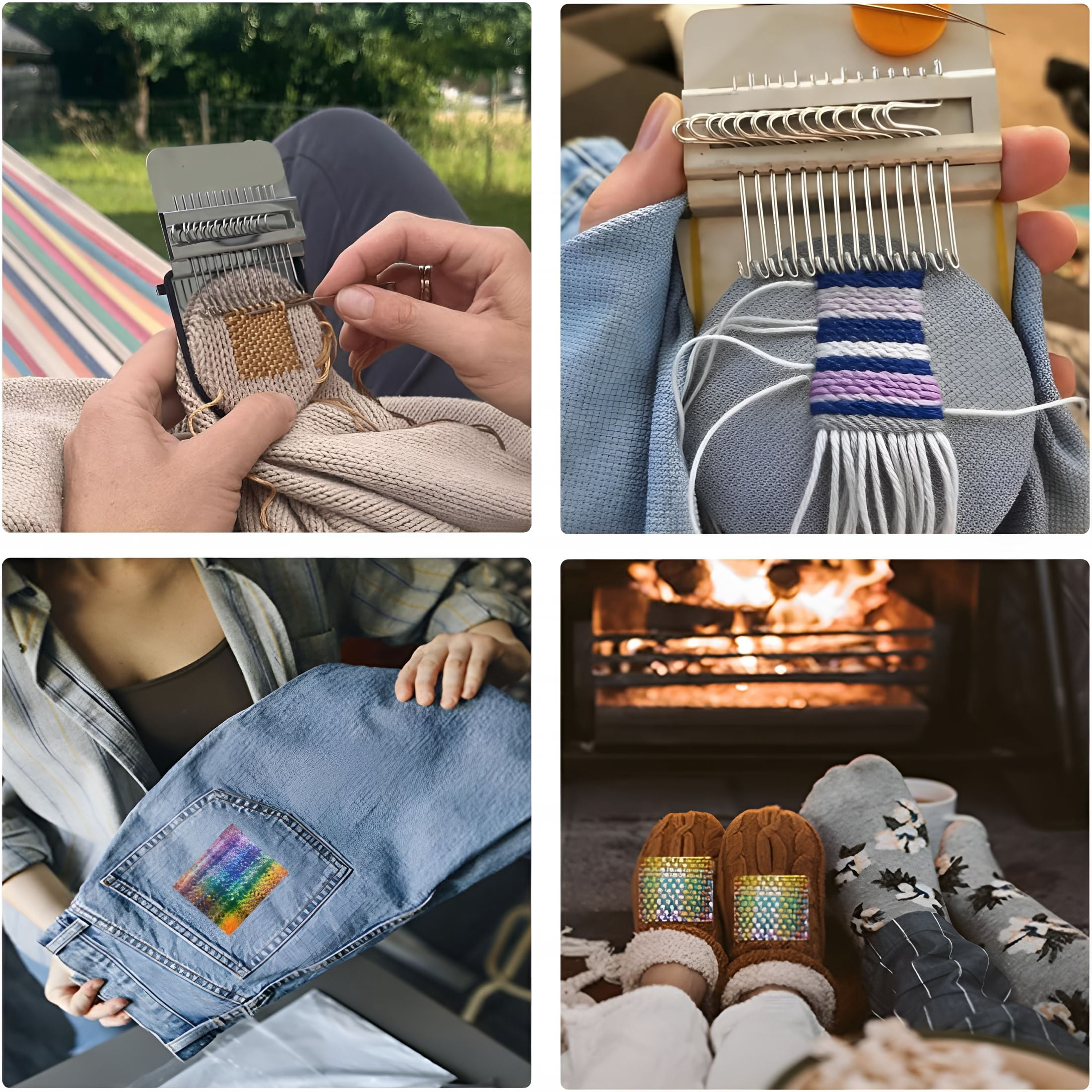 TUWAFE 2026 New Knit Patch Kit 2.0,Portable Darning Loom for Beginners,Knitpatch Kit for Holes Repair on Socks,Clothes&Jeans,Patchwork Weaving Tool Set for Quickly Sewing Repair(21 Hooks)