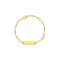 14k Gold 4.5"-5.5" Mother of Pearl Heart Baby / Toddler / Kids Bracelet