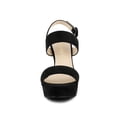 thumbnail image 6 of BLISSFUL STEP Mother's Day Women's Platform Heels Chunky Heel Slingback Open Toe Sandals Black 10, 6 of 8
