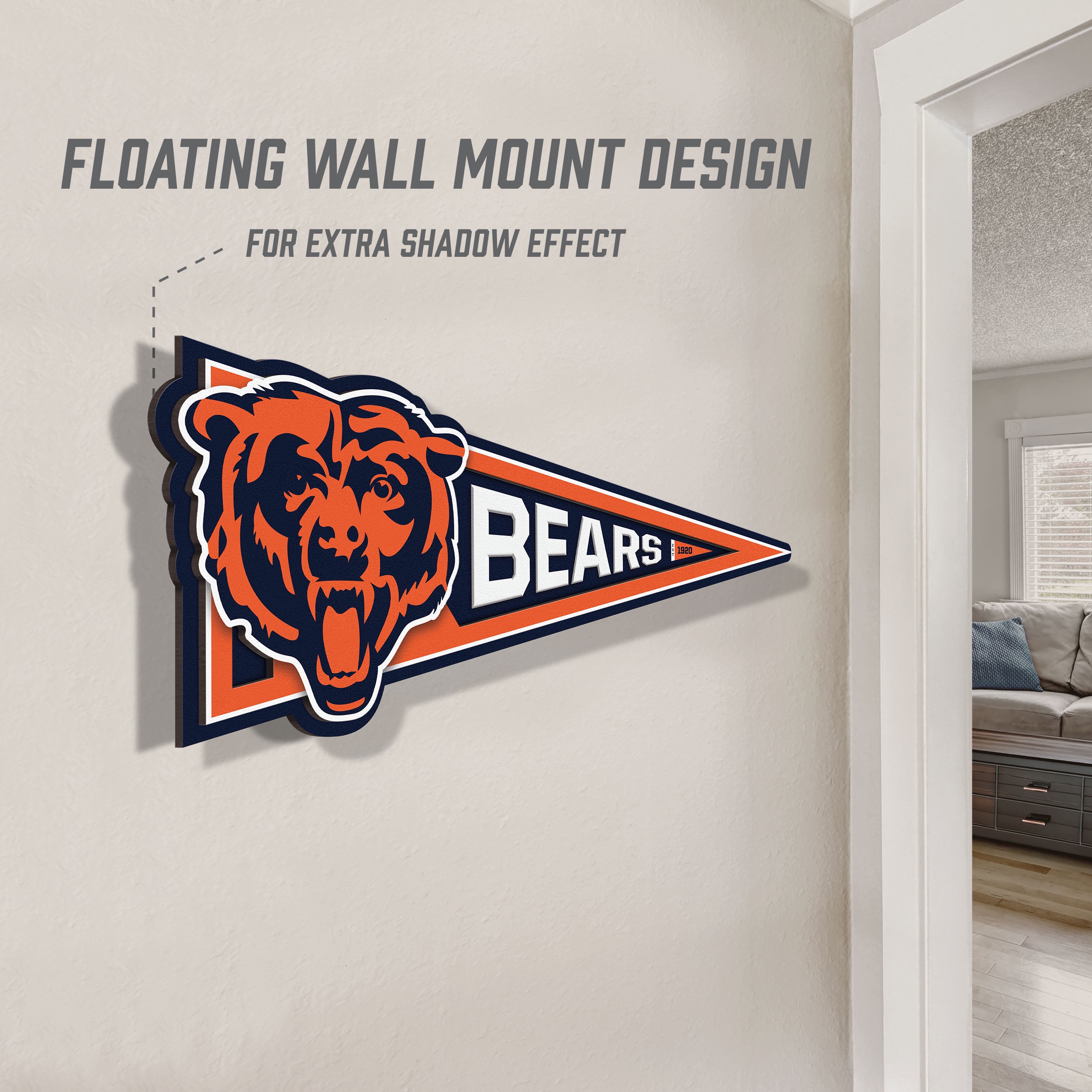 YouTheFan NFL Chicago Bears Pennant Sign