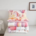 thumbnail image 5 of Manfei Sweet Unicorn Twin Comforter Sets,Dreamy Cloud Balloon Bedding Set,Pink Multicolor,Pink Reversible,2 Pieces,1 Comforter and 1 Pillowcase, 5 of 8