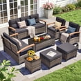 thumbnail image 2 of MEISSALIVVE 8 Pieces Patio Furniture Set, Outdoor Wicker Conversation Set with 2 Swivel Chairs, 2 Sofas, 2 Ottomans & Coffee Table, Gray, 2 of 10