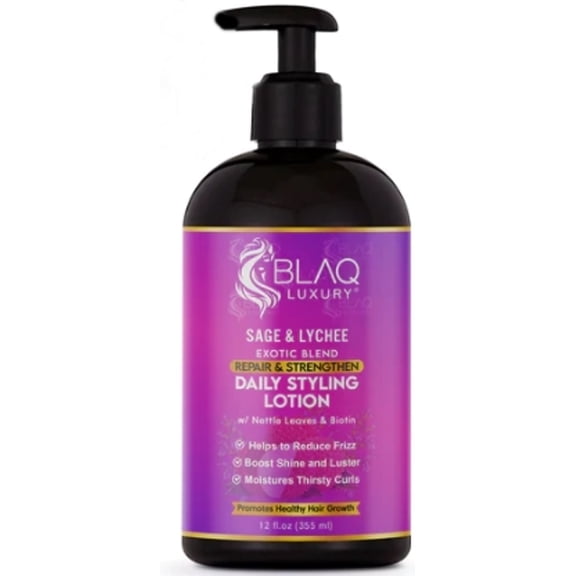 BLAQ LUXURY Sage & Lychee Daily Styling Lotion, 12 oz.