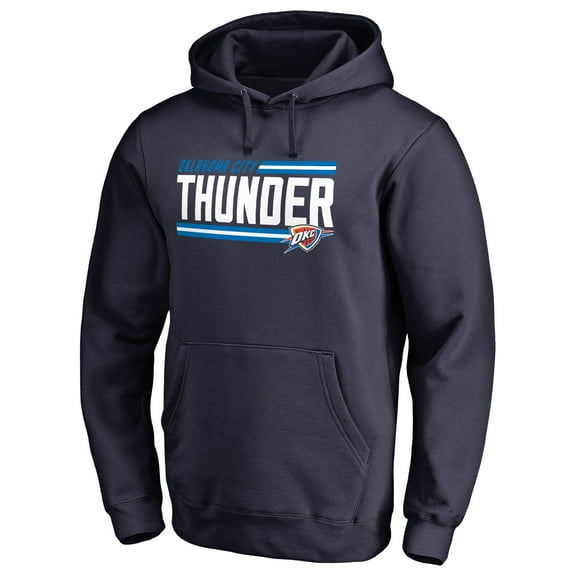 Men's Navy Oklahoma City Thunder Onside Stripe Pullover Hoodie