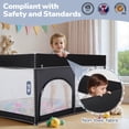 thumbnail image 5 of Baby Playpen, Caveen 50"×50" Foldable Playpen for Babies and Toddlers, Portable Travel Play Yard, Black, 5 of 9