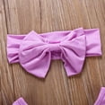thumbnail image 6 of GZEFJRQM Girls Summer Sets Tulle Puff Long Sleeve Solid Color Romper Bodysuit + Bow Headband 2pcs Outfits Kids Clothes Girls Newborn Clothes Girl for Daily and Family Photo Purple 6-12 Months, 6 of 6