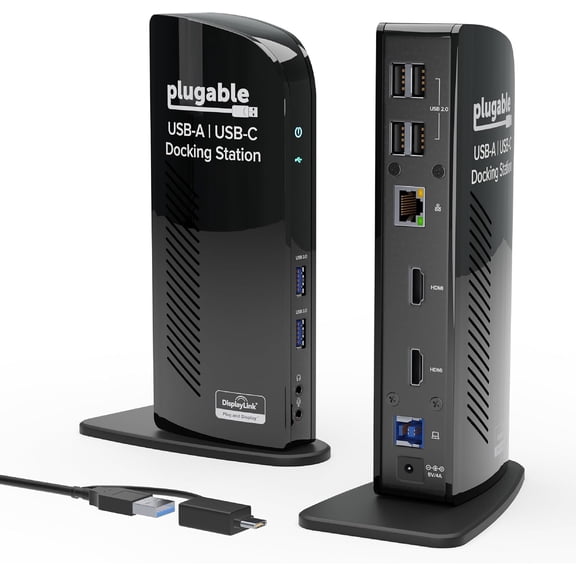 Plugable Universal Laptop Docking Station Dual HDMI Monitor UD-3900